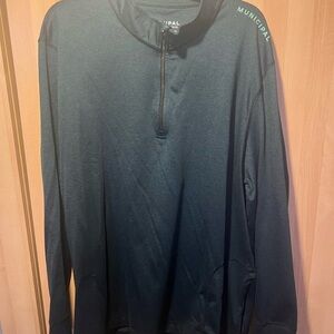 Municipal Teal Long Sleeve Pullover Quarter Zip Size XXL